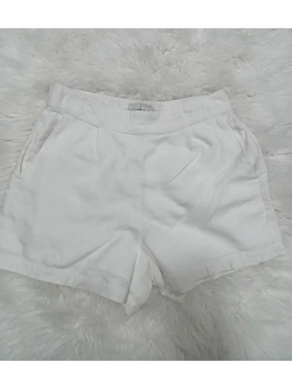 Abercrombie & Fitch White Linen Womens Casual Shorts Size Small - Picture 2 of 11